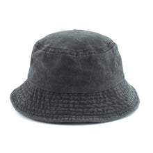Load image into Gallery viewer, Washed Cotton Black Bucket Hat Men Panama Summer Denim Boonie Hat UV Sun Protection Hiking Fishing Hat Bob Chapeau