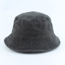 Load image into Gallery viewer, Washed Cotton Black Bucket Hat Men Panama Summer Denim Boonie Hat UV Sun Protection Hiking Fishing Hat Bob Chapeau