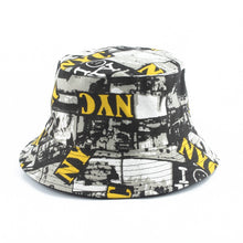 Load image into Gallery viewer, NYC Print Reversible Bucket Hats Mens Panama Bucket Cap Women Two Sided Wear Fisherman Hat Summer Cotton Sun Caps