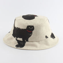 Load image into Gallery viewer, Top Quality 100% Cotton Breathable Bucket Hat Women Summer Cat Print Sun Cap Men Fishing Bucket Hats chapeu pescador