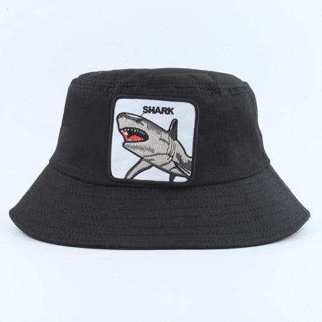 2019 New Fashion Harajuku Bucket Hat Men Women Hip Hop Cap Animal Shark Embroidery chapeau Bob Hat