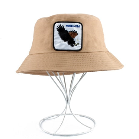 2019 New Fashion Harajuku Hip Hop Bucket Hat Men Animal Embroidery Fishing Fisherman Hat Women Casual Sun Cap