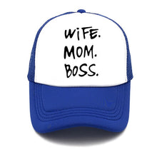Load image into Gallery viewer, Spring New WIFE MOM BOSS Letters Print Solid Color Simple Baseball Net Hat Outdoor Sunscreen Casual Funny Lady Cap Truck Driver