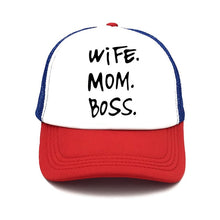 Load image into Gallery viewer, Spring New WIFE MOM BOSS Letters Print Solid Color Simple Baseball Net Hat Outdoor Sunscreen Casual Funny Lady Cap Truck Driver