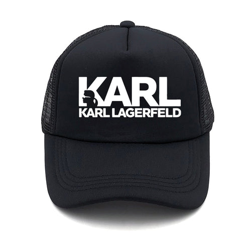 Karl Lagerfeld Spring Women's Baseball Net Hat Printed Mesh Net Trucker Sun Hats  Solid Color Simple Outdoor Sports Cap