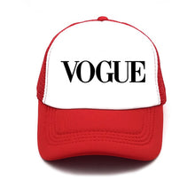Load image into Gallery viewer, fashion VOGUE print Unstructured summer Baseball cap truck driver Hat Adjustable men women net Cap Band black white Visor hat