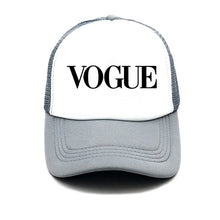 Load image into Gallery viewer, fashion VOGUE print Unstructured summer Baseball cap truck driver Hat Adjustable men women net Cap Band black white Visor hat