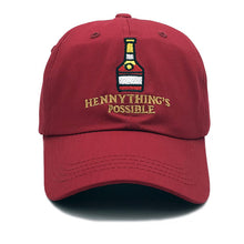 Load image into Gallery viewer, 2019 new Henny Wine bottle embroidery Dad Hat men women Baseball Cap adjustable Hip-hop snapback cap hats