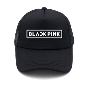 Spring new BLACK PINK Letters Print solid color simple baseball net cap outdoor sunscreen casual funny lady cap truck driver cap