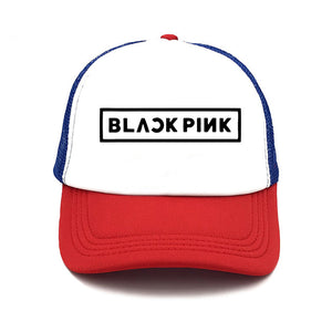 Spring new BLACK PINK Letters Print solid color simple baseball net cap outdoor sunscreen casual funny lady cap truck driver cap