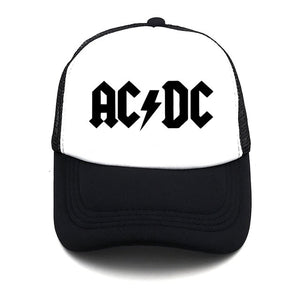Men Women Cool Trucker Mesh Caps ACDC Band Rock Fans Cap AC/DC Rock Band Caps AC DC Heavy Metal Rock Music Fans Cap Hat