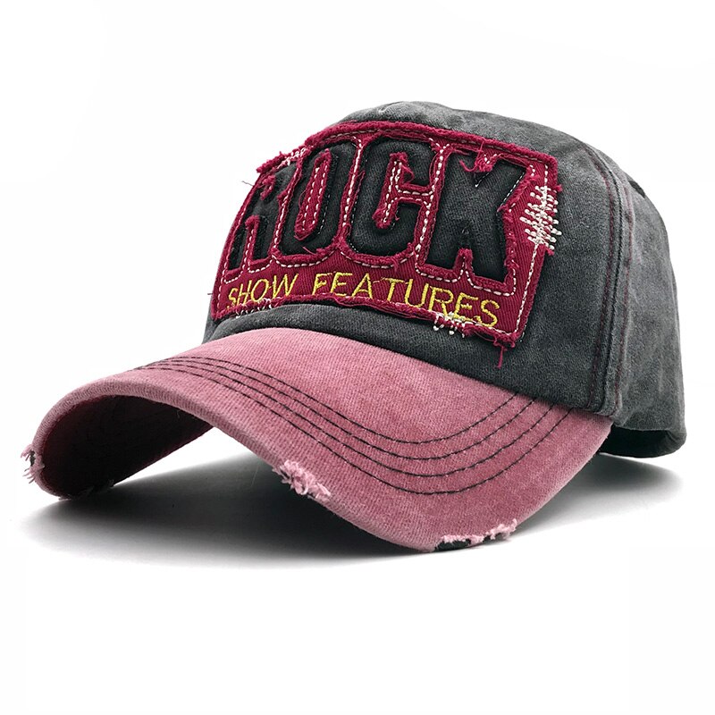 Drop Shipping 2019 High Quality Letter ROCK Embroidery Cotton Baseball Cap For Men Women Gorras Snapback Outdoor Sport Sun Hat