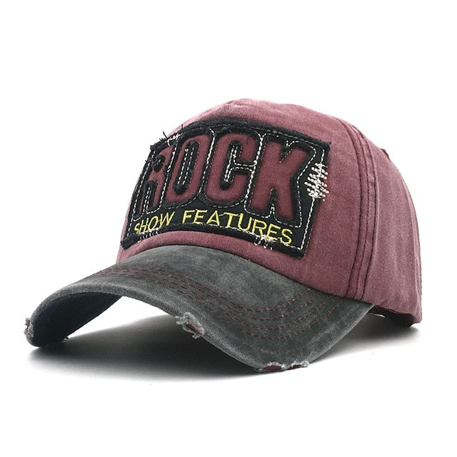 Drop Shipping 2019 High Quality Letter ROCK Embroidery Cotton Baseball Cap For Men Women Gorras Snapback Outdoor Sport Sun Hat