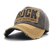 Load image into Gallery viewer, Drop Shipping 2019 High Quality Letter ROCK Embroidery Cotton Baseball Cap For Men Women Gorras Snapback Outdoor Sport Sun Hat