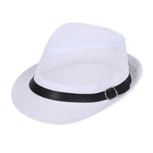 Load image into Gallery viewer, 2019 Summer Beach Sun hats sunscreen Straw Hat Men Women Panama Mesh belt top Caps Jazz Fedora Hat 58cm size