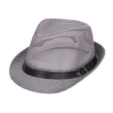 Load image into Gallery viewer, 2019 Summer Beach Sun hats sunscreen Straw Hat Men Women Panama Mesh belt top Caps Jazz Fedora Hat 58cm size