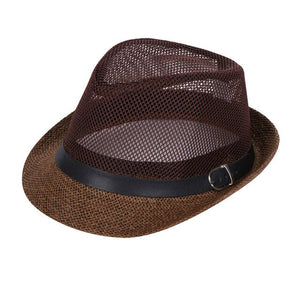 2019 Summer Beach Sun hats sunscreen Straw Hat Men Women Panama Mesh belt top Caps Jazz Fedora Hat 58cm size