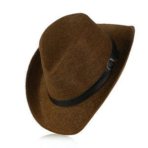 2019 Summer Hats For Women Wide Brim Straw Hat With Belt Beach Sun Hat Men Cowboy Cap Visor Jazz Cap Sombrero Panama Beach hat
