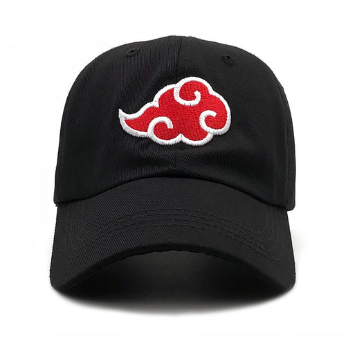 100% Cotton Japanese Akatsuki Logo Anime Naruto Dad Hat Uchiha Family Logo Embroidery Baseball Caps Black Snapback Hats dropship