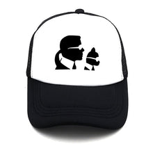 Load image into Gallery viewer, Karl and his cat print woman&#39;s summer baseball cap Karl WHO stylish man&#39;s truck mesh net Snapback cap