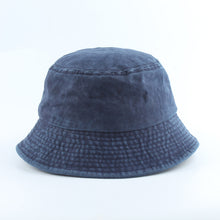 Load image into Gallery viewer, Washed Cotton Black Bucket Hat Men Panama Summer Denim Boonie Hat UV Sun Protection Hiking Fishing Hat Bob Chapeau